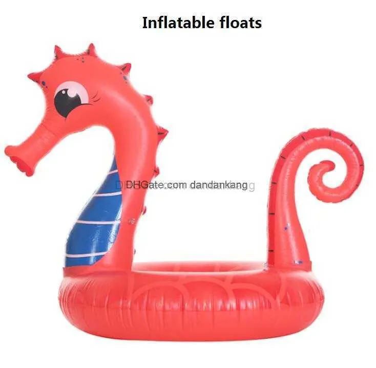 Inflatable animal sea horse mattress children adult water sports play toy floating swim seat ring floats island sofa bed swimming pool tubes lounge