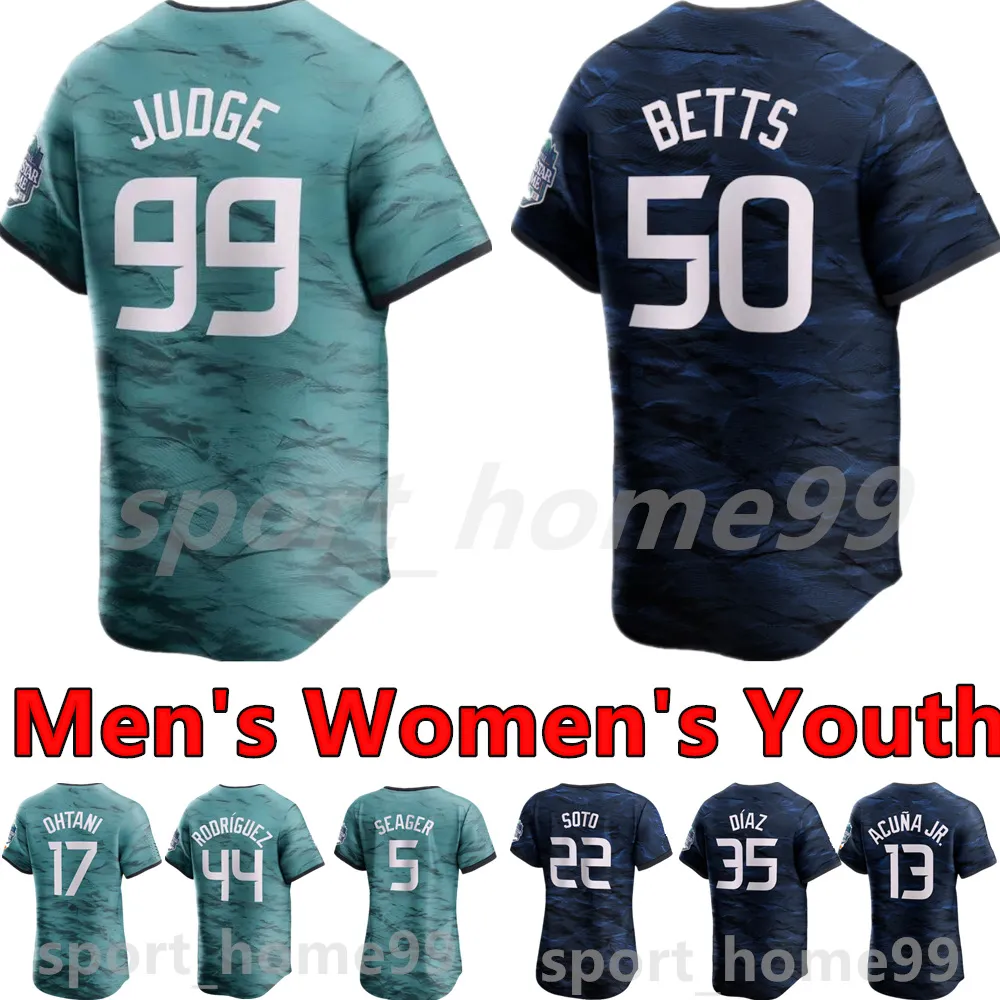 2023 Custom All-Star Baseball Jerseys 99 Aaron Judge 17 Shohei Ohtani 22 JUDGE Soto 44 Rodriguez 5 Seager 13 Ronald Acuna Jr. 2 Bregman 27 Guerrero Jr. 50 Betts Jersey S-4XL