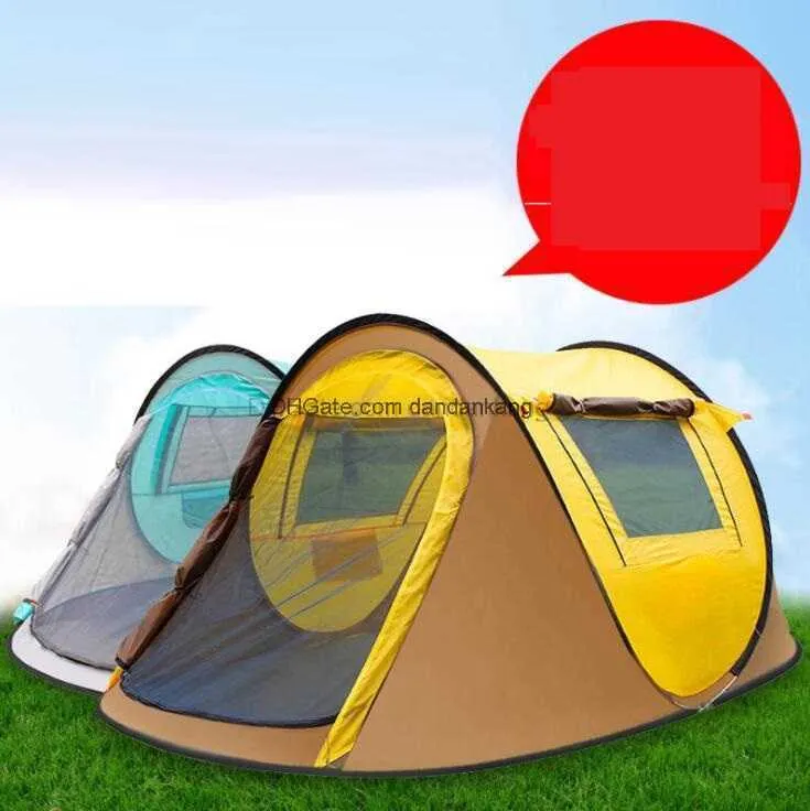 Tenda pop-up per 2-3 persone Rifugi automatici per esterni Tende a doppio strato per famiglie di grandi dimensioni Riparo impermeabile per baldacchino da campeggio