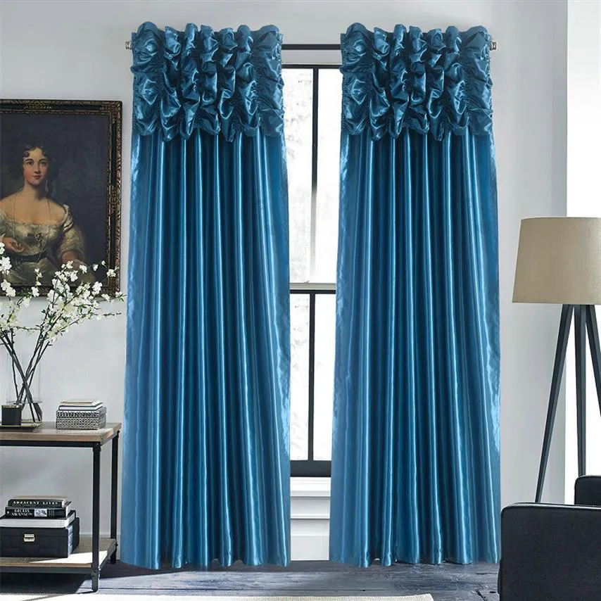 Cortina de luxo cortinas prontas para tratamento de janela para sala de estar, quarto, painel de cor sólida, pedido personalizado, saldo pa210B