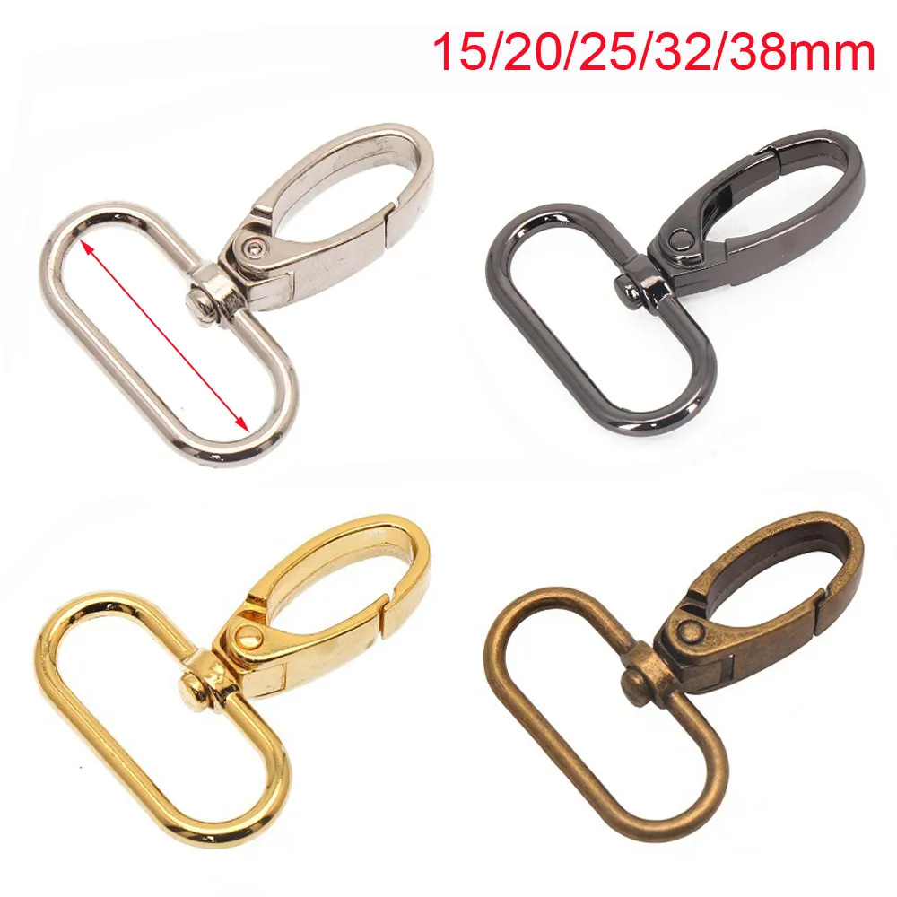 10pcs/lot 15/20/25/32mm/38mm Metal Snap Hook Lobster Clasp Collar Carabiner Belt Buckles DIY KeyChain Bag Part Accessories