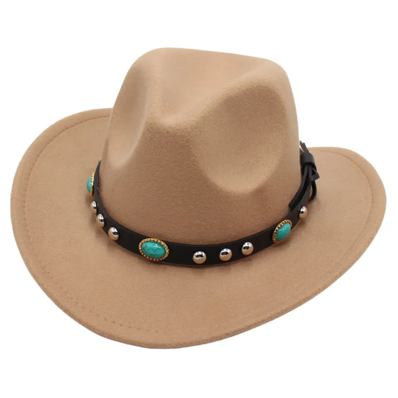 Un cappello da cowboy in lana morbida di stile bohemien con fascia