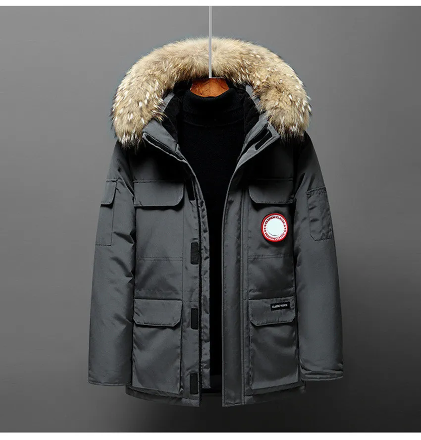 Down Jacket dames en heren middellange winter nieuwe Canadese stijl overwonnen werkkleding van minnaars dikke gans down gans down mannen kleding s-4xl