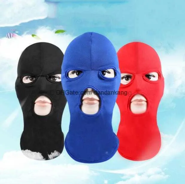 Máscara de cobertura facial completa Três 3 furos Balaclava Hat Exército Tático CS máscara de ciclismo de verão Gorro Chapéu Cachecol Máscaras faciais quentes