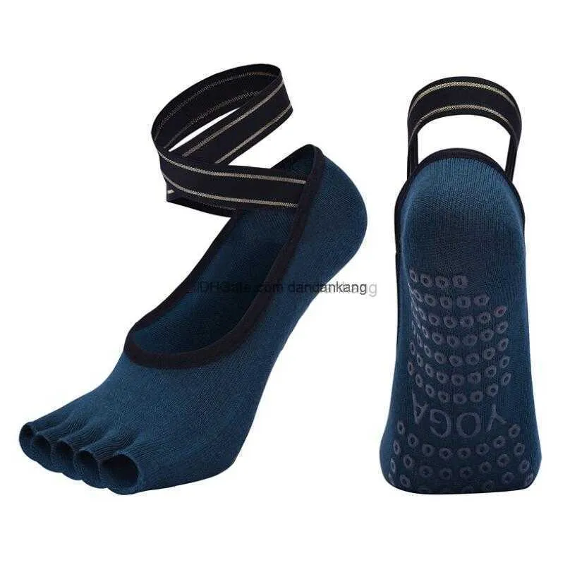 Mode toeless yoga pilates strumpor non glid skid med grepp för hemgolv fitness sox kvinnor flickor barre dans rygglös sport ankelstrumpa