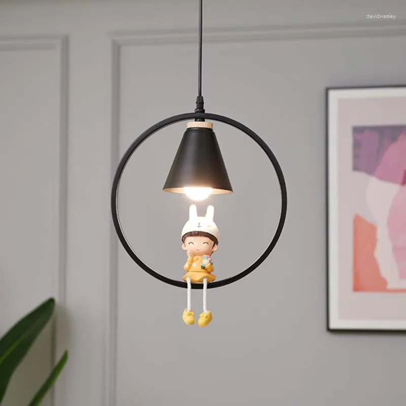 Lampadari Room Decor Led Art Lampadario Lampada a sospensione Luce Personaggio dei cartoni animati Appeso nella decorazione della casa sul comodino vivente