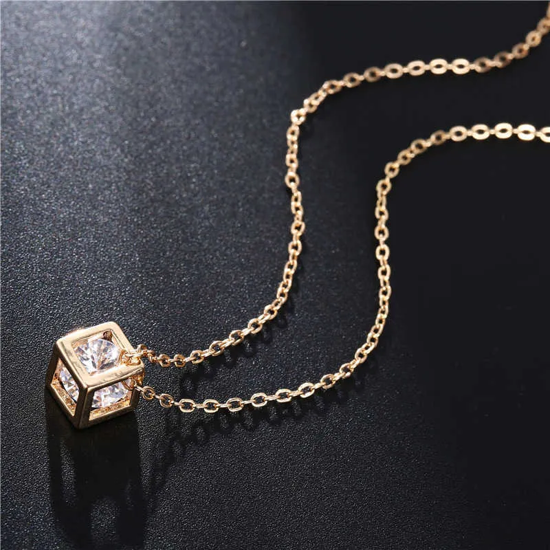 Korean Style Princess Necklace With Diamond Inside Round Cut