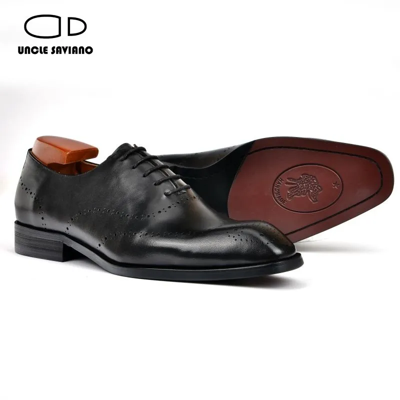 Tio Saviano Brogue Oxford Dress Wedding Fashion Formal Genuine Leather Handmade Business Designer Shoes Men Original