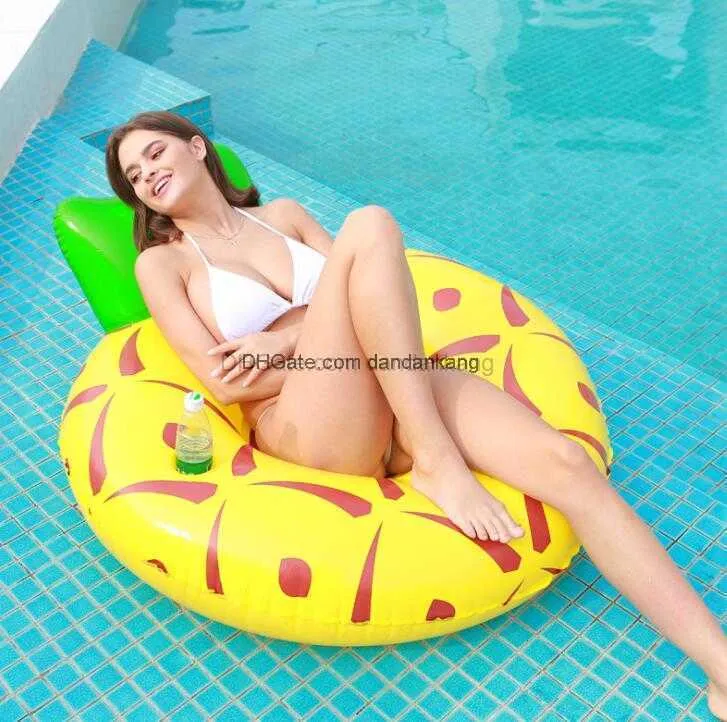 120 cm nadmuchiwane pływaki owoce arbuz ananasa cytrynowa pierścień z siedzenia z kubkiem PVC sofa powietrza salon pływający materac basen dla dorosłych hamak hamak dla dorosłych hamak