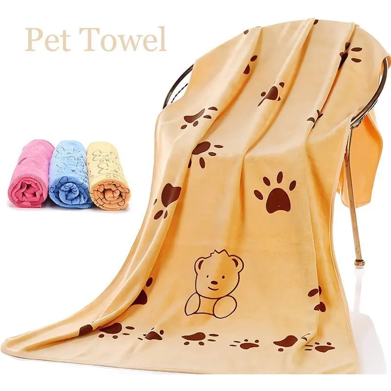 Cushion 140x70cm Pet Bath Towel Oversized Microfiber Towel Strong Absorbing Water Dog Towels Golden Retriever Teddy General Pet Supplies