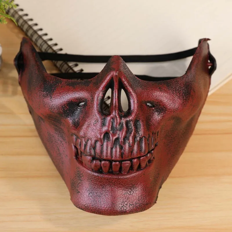 Partymasken Halloween-Maske Beweglicher Kiefer Voller Kopf Schädeldekoration Horror Gruseliges Cosplay-Dekor 230721