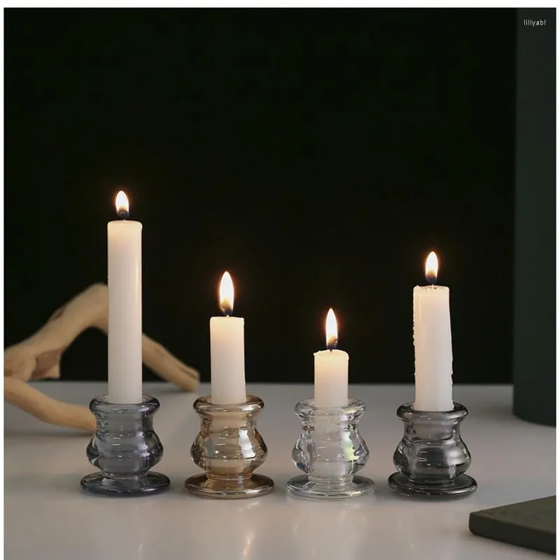 Candle Holders 1pc Crystal Glass Holder Stand Wedding Candleholder Candlestick Base Candelabra Dining Home Decor