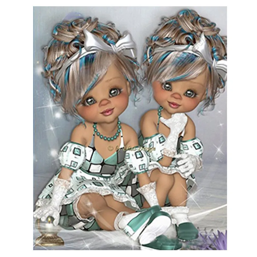 Cuscino Rhinestones pieno di rini pieni di rinestone dipinto diamantato fumetto elfo ragazze 3d puzzle immagini diamante vendita a mosaico kit