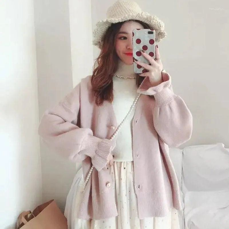 Kobiety damskie Lucyever Soft Sweet Knite Sweter Kardigans Kobiety Podstawowe Eleganckie Skoczki Woman 2023 Spring Mutterfly Sleeve All Meating