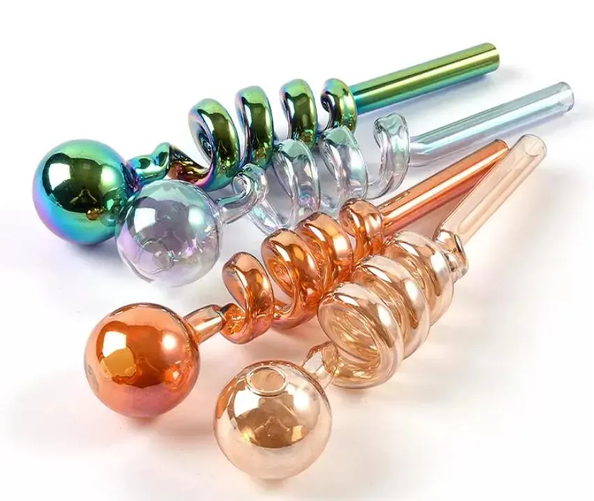 Autres accessoires pour fumeurs Accessoires en verre de crâne coloré Tuyau de tube à fumer Huile de verre épaisse Bongs à eau Tabac Herb Pipes barboteur