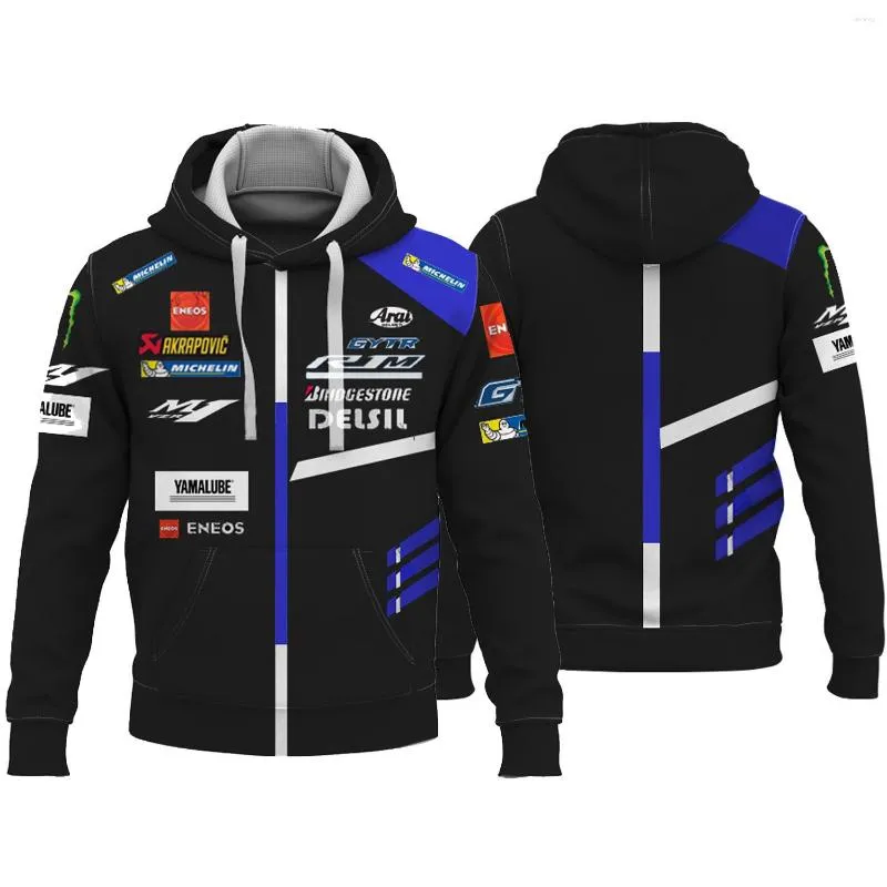 Herenhoodies 2023 Blauw M1 Motorlocomotiefpak Racing Match is geschikt voor Yamaha Track Sweatshirt met capuchon