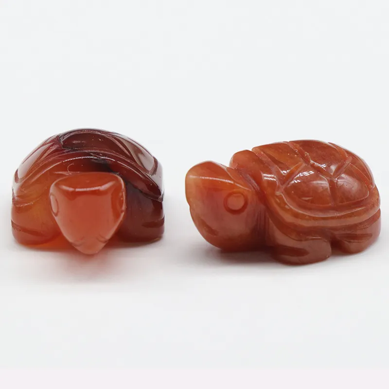 Natural Stone Carving 1 inch Tortoise Shape Crafts Ornaments Rose Quartz Crystal Healing Agate Animal Decoration