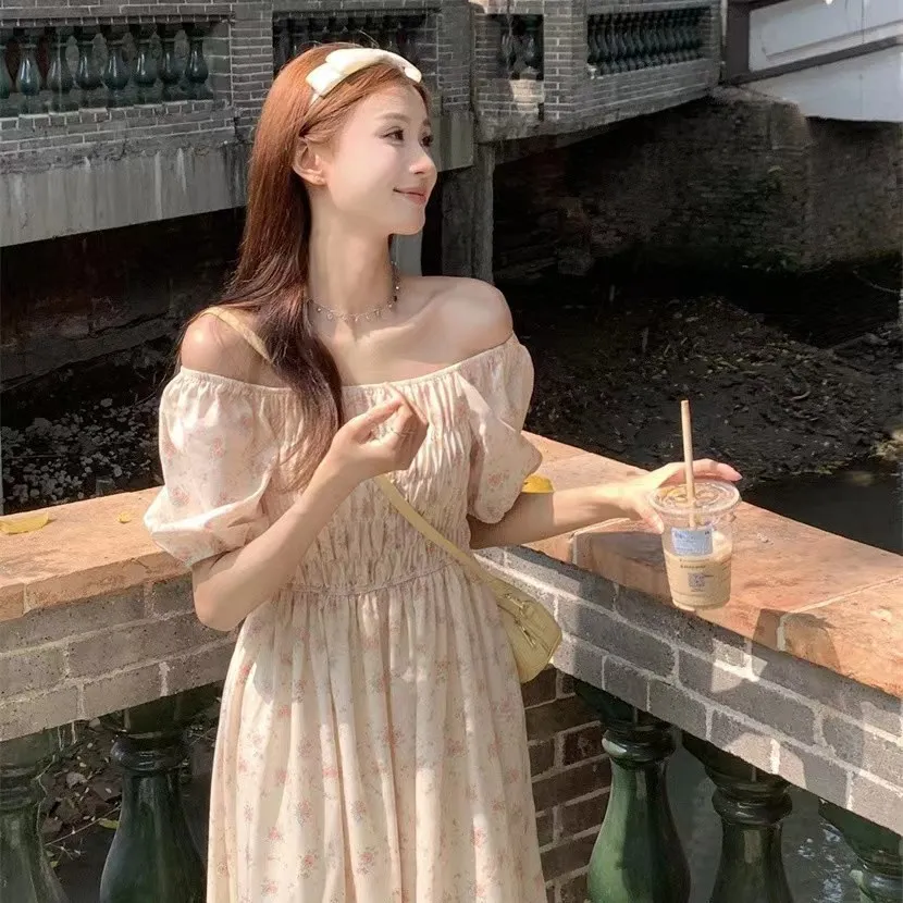 Breathable ankle-length chiffon dress with short sleeves for casual plus  size wear