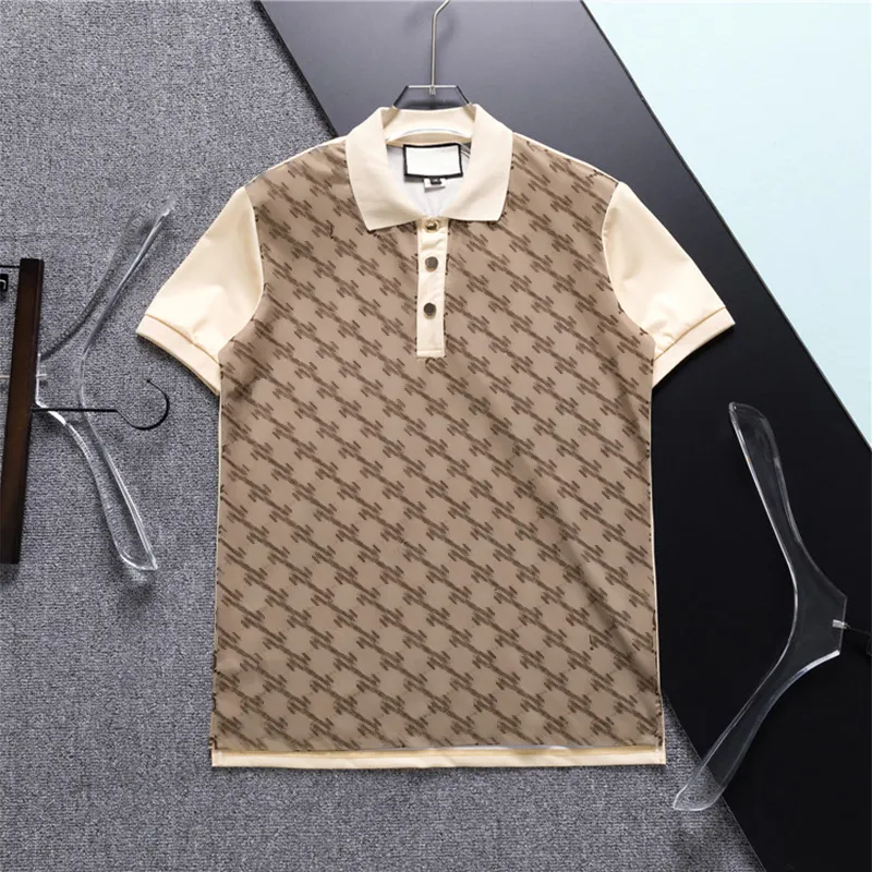 Модная мужская футболка-поло, повседневная футболка с вышитым уличным воротником, рубашки-поло224t
