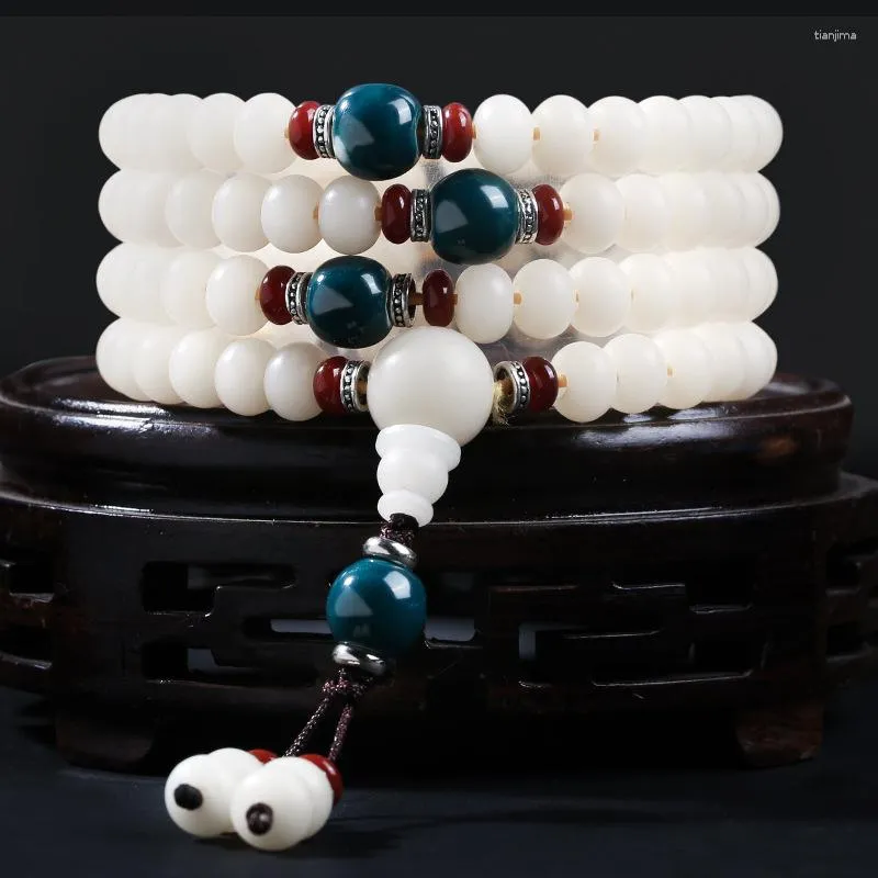 Strand Natuurlijke Witte Jade Bodhi Wortel Armband Voor Mannen En Vrouwen Meditatie Gebed 108 Groothandel Boeddhistische Energie Yoga Ketting Sieraden