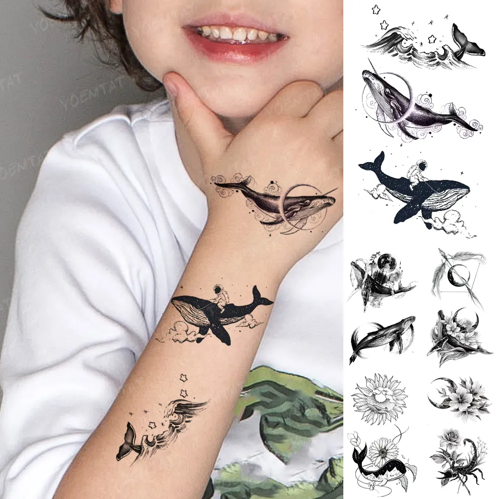 Kids Temporary Tattoo Stickers: Dolphin, Whale, Astronaut, Dream Flash,  Waterproof, Fake Tattoos for Boys, Girls, Baby, Women, and Men from Dhgate  Temporary Tattoos - price 1023.36, image size:1000x1000