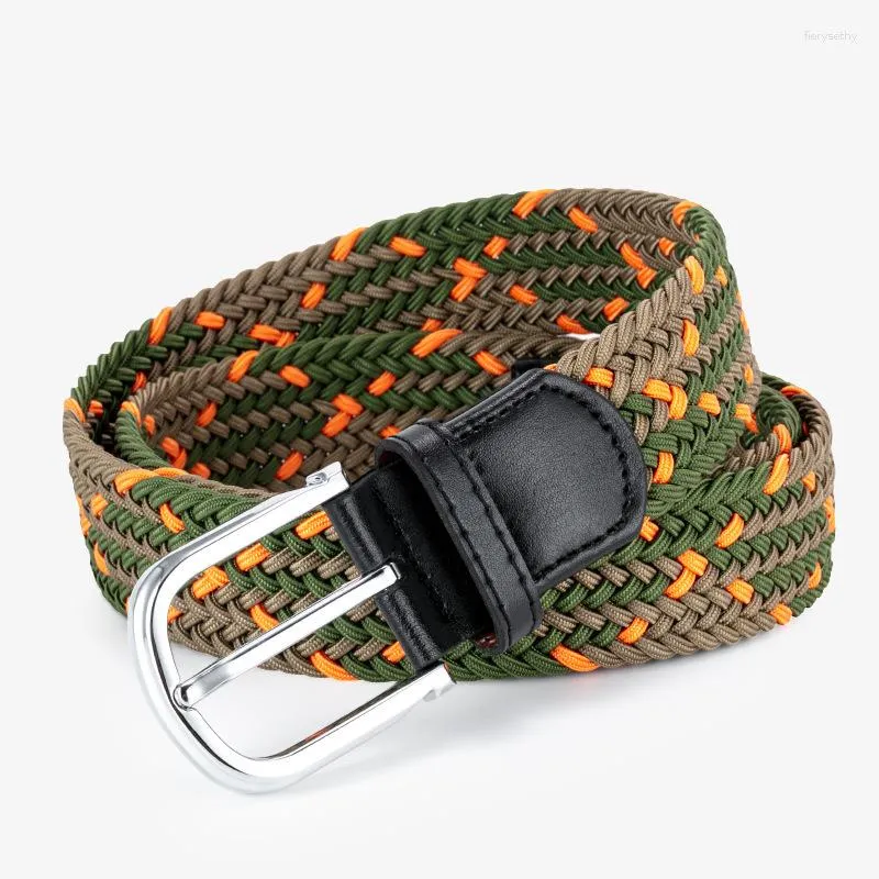 Belts High Quality And Fashionable Women'S Elastic Canvas Waistband Korean Version Casual Men Women Silk Woven Needle Buckle A2897