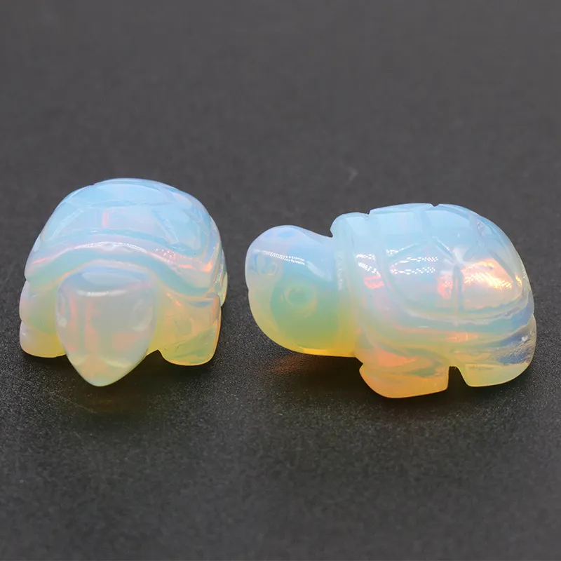 Natural Stone Carving 1 inch Tortoise Shape Crafts Ornaments Rose Quartz Crystal Healing Agate Animal Decoration