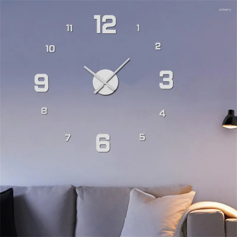 Wall Clocks 3d Diy Creative Removable Living Room Large Clock 10mm Thick Art Decal Sticker Silent