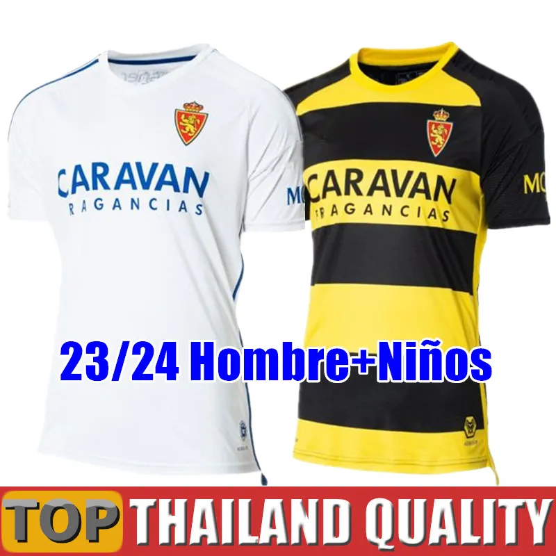 23 24 Real Zaragoza Soccer Jerseys Bermejo Giuliano Simeone Mollejo Vada Ivan 2023 2024 Home Away Football Shirt Men and Kids Kits