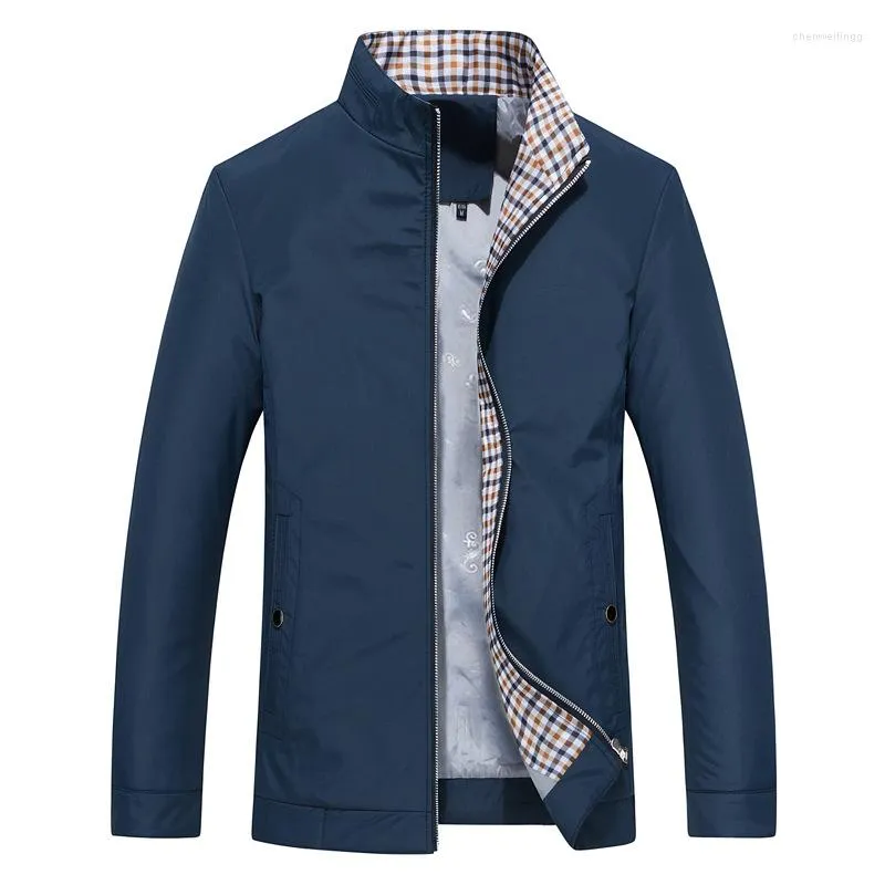Men's Jackets Spring And Autumn 2023 Jacket Middle-aged Elderly Business Casual Stand Up Collar Loose Men Clothing