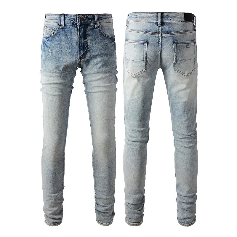 Men's Jeans designer jeans luxury Ripped jeans miri Jeans Knee Skinny Straight Motorcycle Trendy Long Straight Hole High Street denim Size 28-40