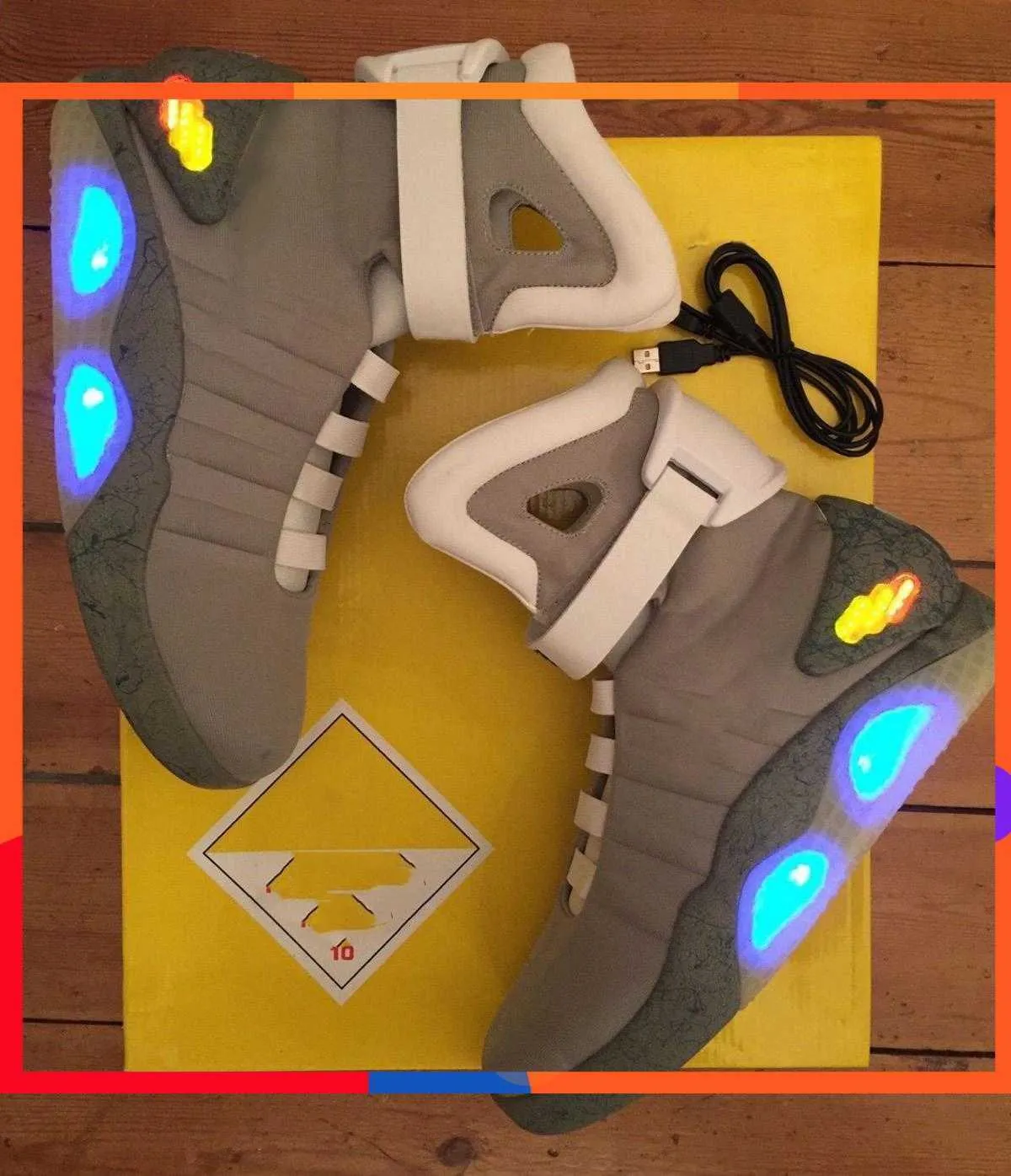 sapatos masculinos Back To The Future Atacadores Automáticos Tênis Air Mag Marty Mcfly's air mags Led Shoes Back Future Glow In Dark Grey Mcflys designer de sapatos masculinos