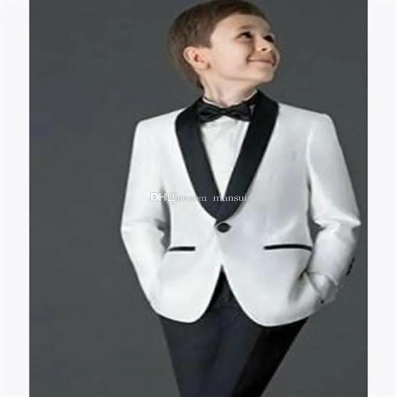 Jongen Pak Shawl Revers Custom Made Een Knop Kid Pak Bruiloft Prom Diner Leisure show Kinderen pak Jas Broek Overhemd Stropdas M1268W