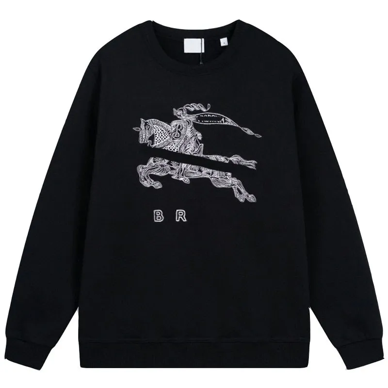 23SS Nouveau sweat-shirt en coton EKD brodé Chevalier équestre Design Créateur de mode Top qualité Tendance Hommes Pull de sport de loisirs quotidien au printemps Saison d'automne