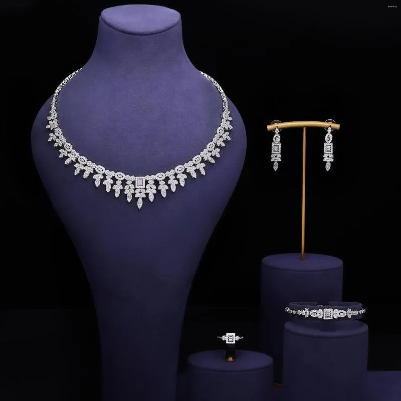 Halskette Ohrringe Set Dubai Luxus Frauen von Halsketten und für Frauen Hochzeit Schmuck Brautschmuck Braut Braut