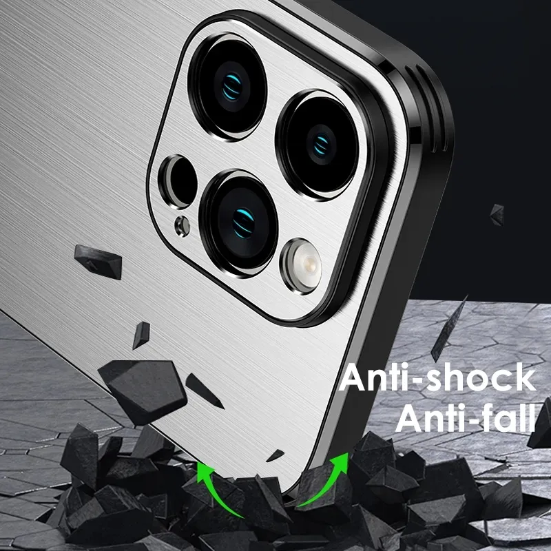 Capa de telefone com suporte de alumínio de luxo para iPhone 14 13 Pro Max Plus Proteção de lente de metal TPU Moldura Desenho Suporte Capa à prova de choque