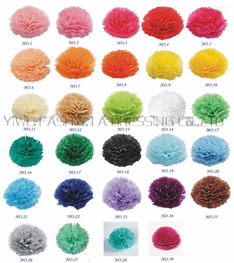 Dekorative Blumen, 29 Farben erhältlich!! Seidenpapier Pom Poms Rose Hochzeitsdekorationen 16 Zoll (40 cm) 20 Stück/Los DIY Kugeln Girlande