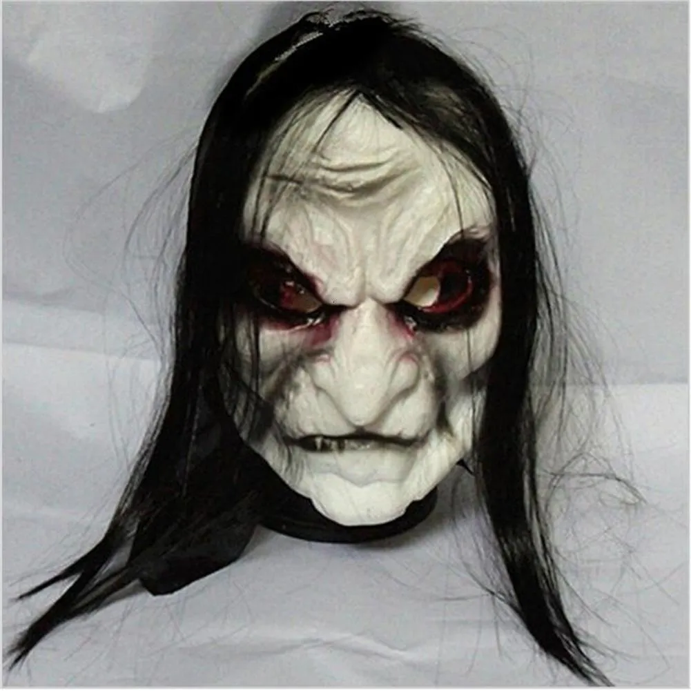 Máscaras de festa Halloween máscara de zumbi adereços fio guia rancor realista mascarada halloween fantasma de cabelos compridos horror 230721