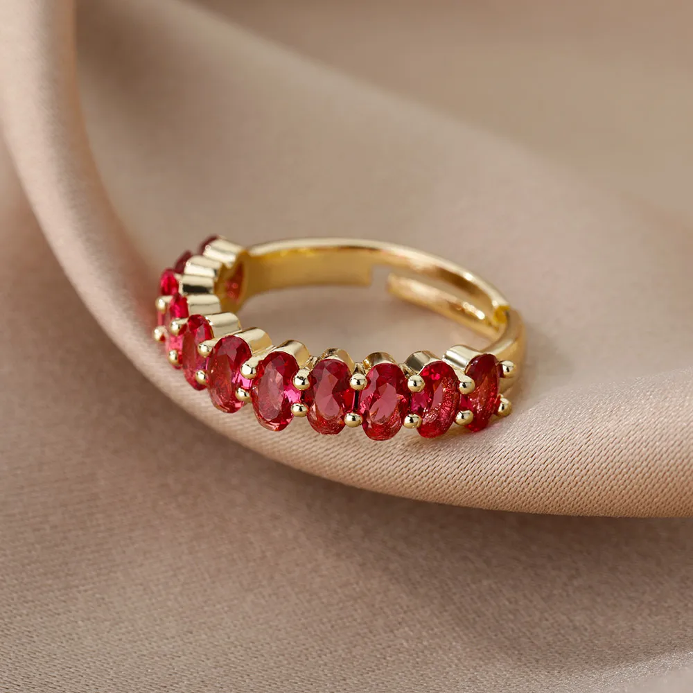 Zircon cubique perles irrégulières anneaux pour femmes en acier inoxydable doux réglable ouvert bague de mariage fête bijoux cadeau BFF