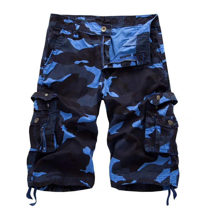 Mens Shorts Askeri Camo Kargo Yaz Moda Kamuflaj Çok Lokmet Homme Ordu Sıradan Bermudas Maskulina Plus Boyut 40 230721