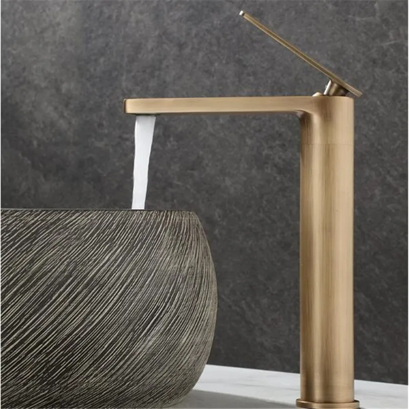 Brushed Gold Bathroom Faucet Gray/Black Basin Faucet Cold And Hot Brass Sink Mixer Sink Tap Chrome Wall Mounted Water Tap