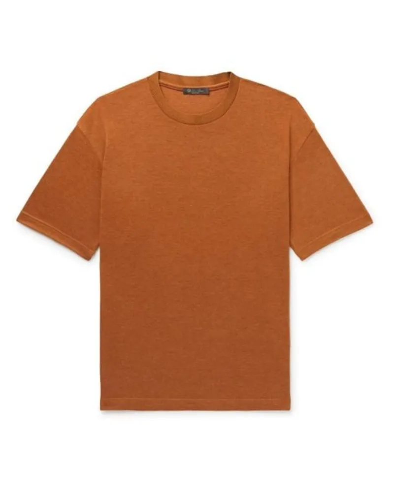 Designer män t shirt loro piana mäns bruna philion kashmir och siden-blandning tröja t-shirt korta ärmar toppar sommar t-shirt