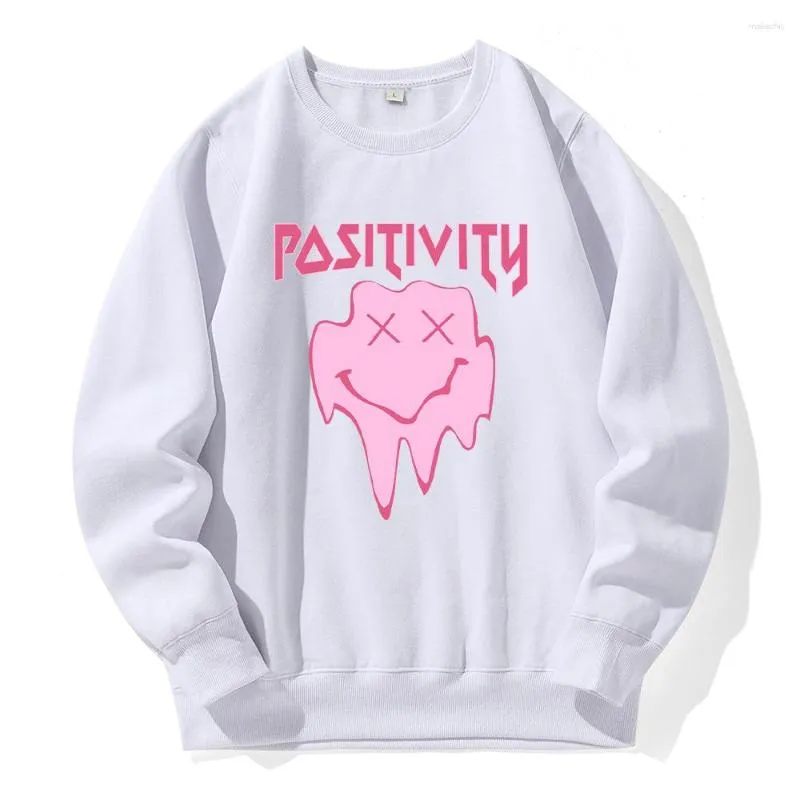 Men's Hoodies Pasitivity Melting Happy Face Printing Men Hoody Warm Fleece O-Neck Hooded Casual Fashion Tide Sweatshirt Classic Sports