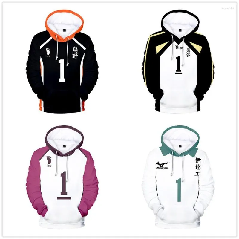 Herr hoodies anime haikyuu cosplay jacka svart sportkläder karasuno high school volleyball klubb enhetlig kostymer kappa