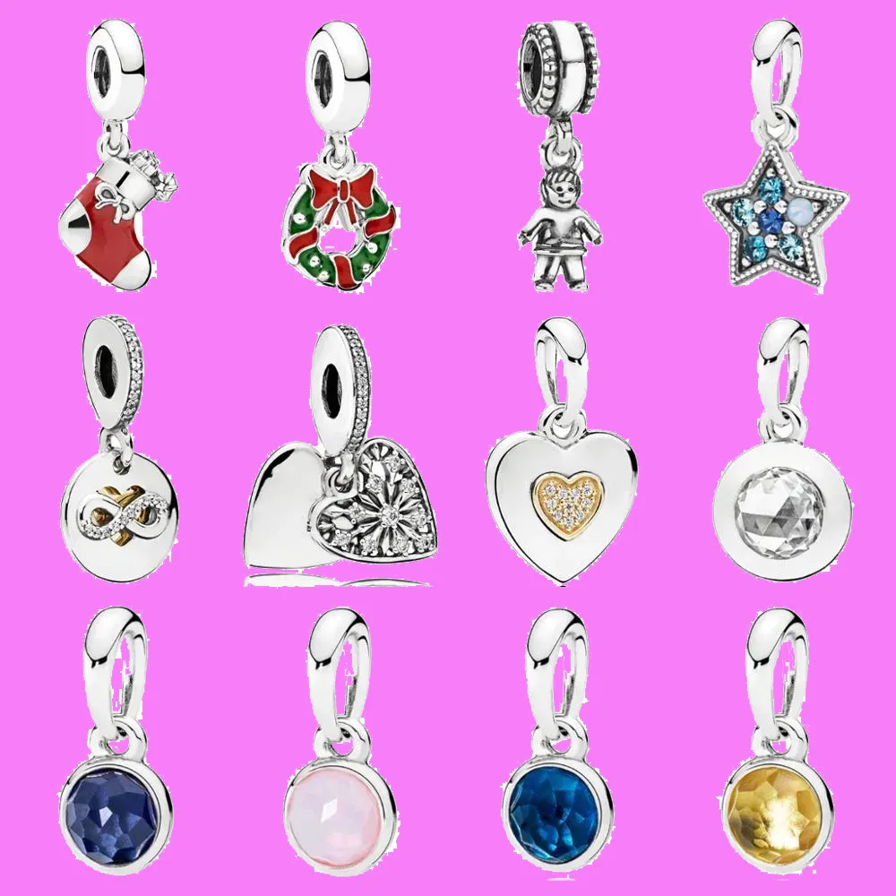 Breloques en argent sterling 925 pour la fabrication de bijoux pour Pandora Perles Sculpture Convient aux femmes Ensemble de breloques Pendentif DIY Perles fines Bijoux