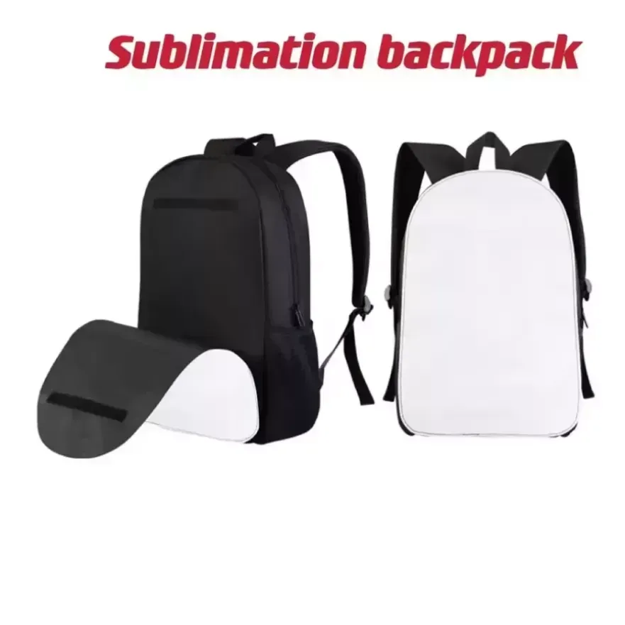 Atacado Sublimação DIY Mochilas em branco outros materiais de escritório impressão de transferência de calor Saco Pessoal Criativo Poliéster Saco de Estudante Escolar NOVO