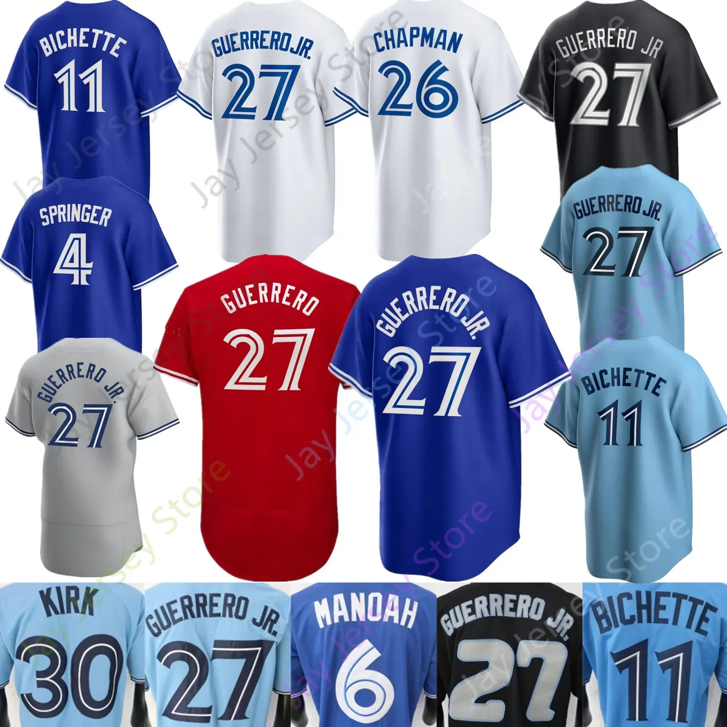 Maillot de baseball Kevin Kiermaier Vladimir Guerrero Jr. Bo Bichette Matt Chapman Alek Manoah Alejandro Kirk Ceinture Luplow Varsho Ryu 34 Kevin Gausman