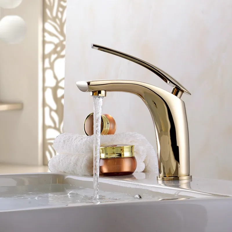 Basin Faucets Hot&Cold Mixer Gold/Black/Red Bathroom Basin Tap Brass Gold/Chorme/White/Red/Black Faucet Crane Sink Tap