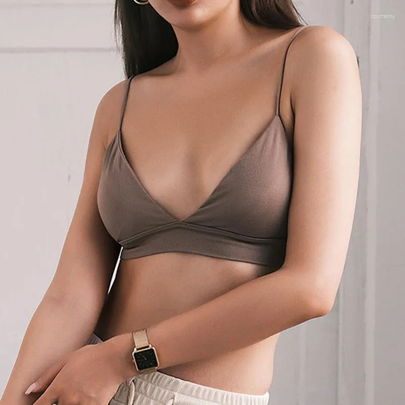 Seamless Triangle Cup Bralette For Women Sexy Deep V Wireless Bra And  Underwear Set With Elastic Band And Soft Backless Tube Top From Courrsony,  $7.39