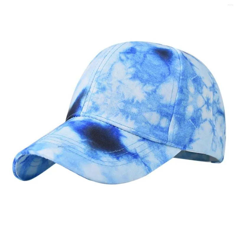 Berretto da baseball Tie Dye regolabile con berretti a sfera Cappello da esterno per cani con corona rotonda in stile americano unico